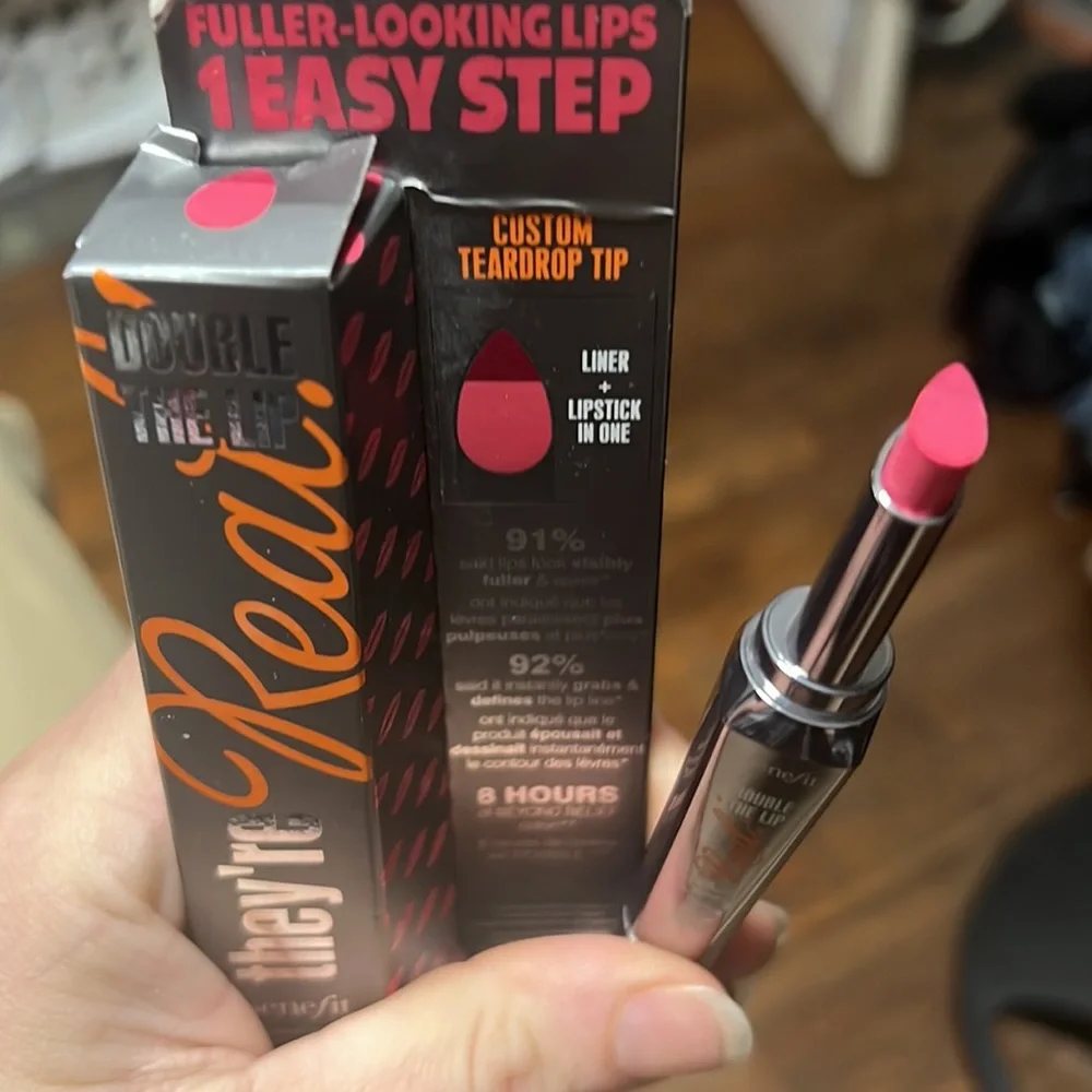💘🧩HP! Benefit Pink Thrills They’re Real Lipstick & Liner Duo